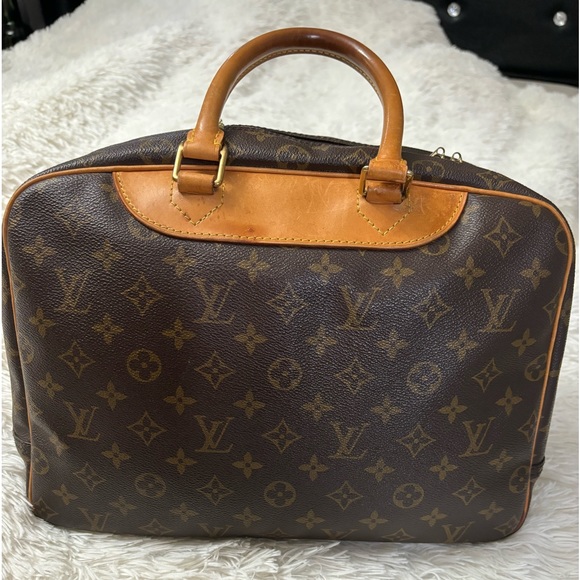 VINTAGE Louis Vuitton Satchel Bag Deauville Brown Monogram - Picture 11 of 16